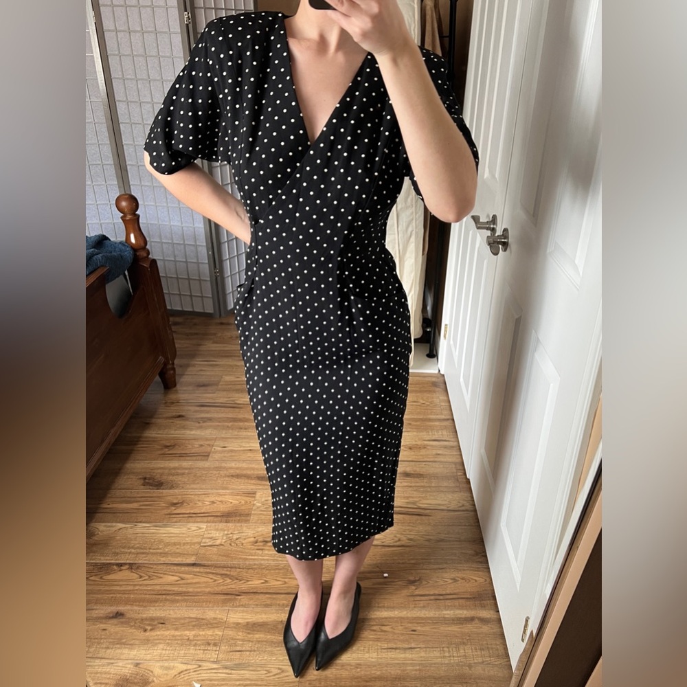 Polka dot midi dress